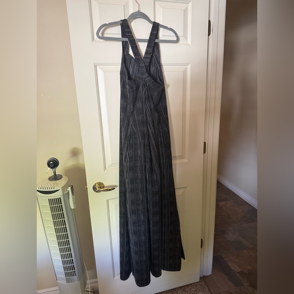 Athleta Black and White Striped Maxi